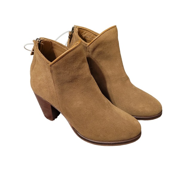 Women Thursday boot co womens brown suede ankle back zipper booties size 7